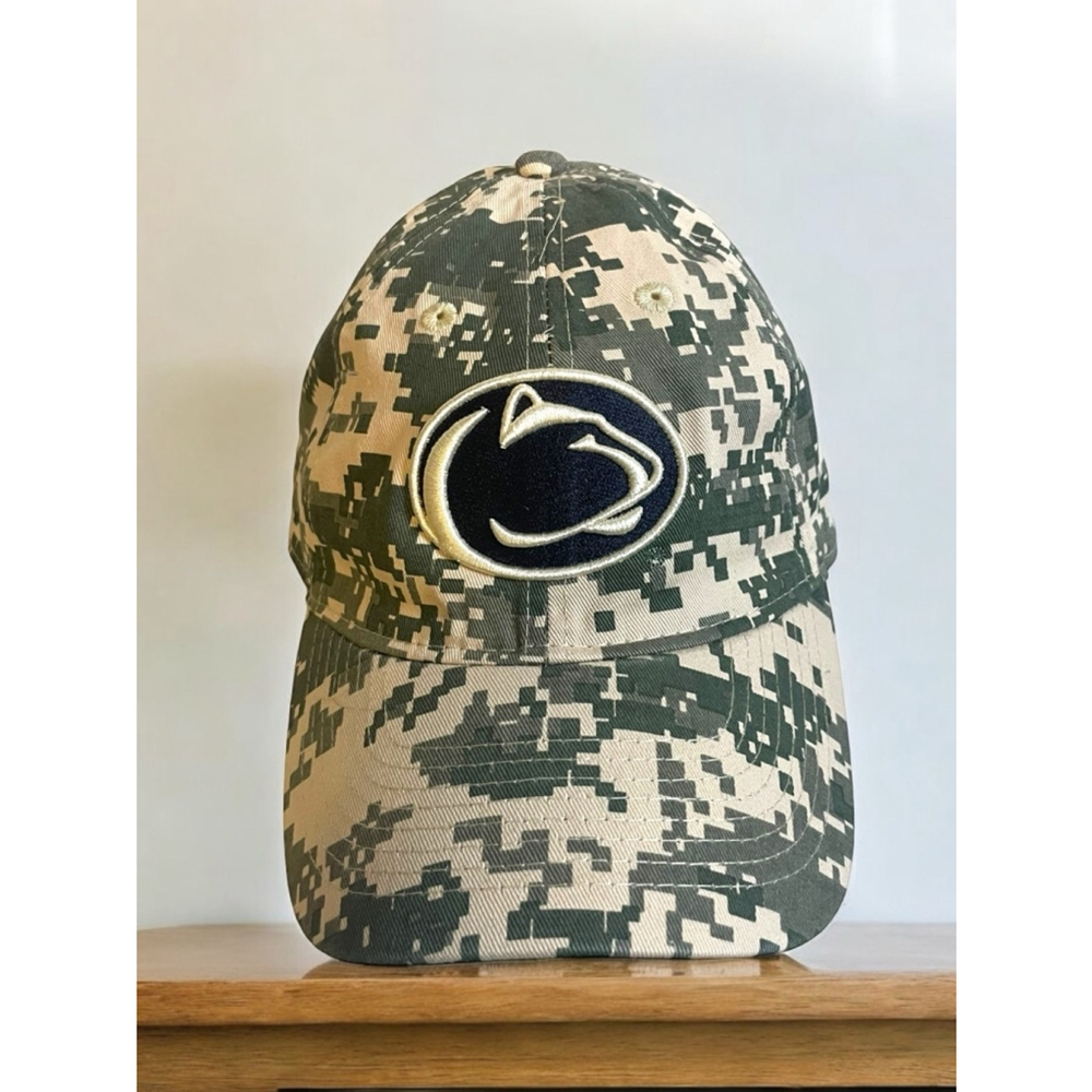 Penn State Nittany Lions Legacy Hat, Green & Tan Camo Adjustable Strap Osfm